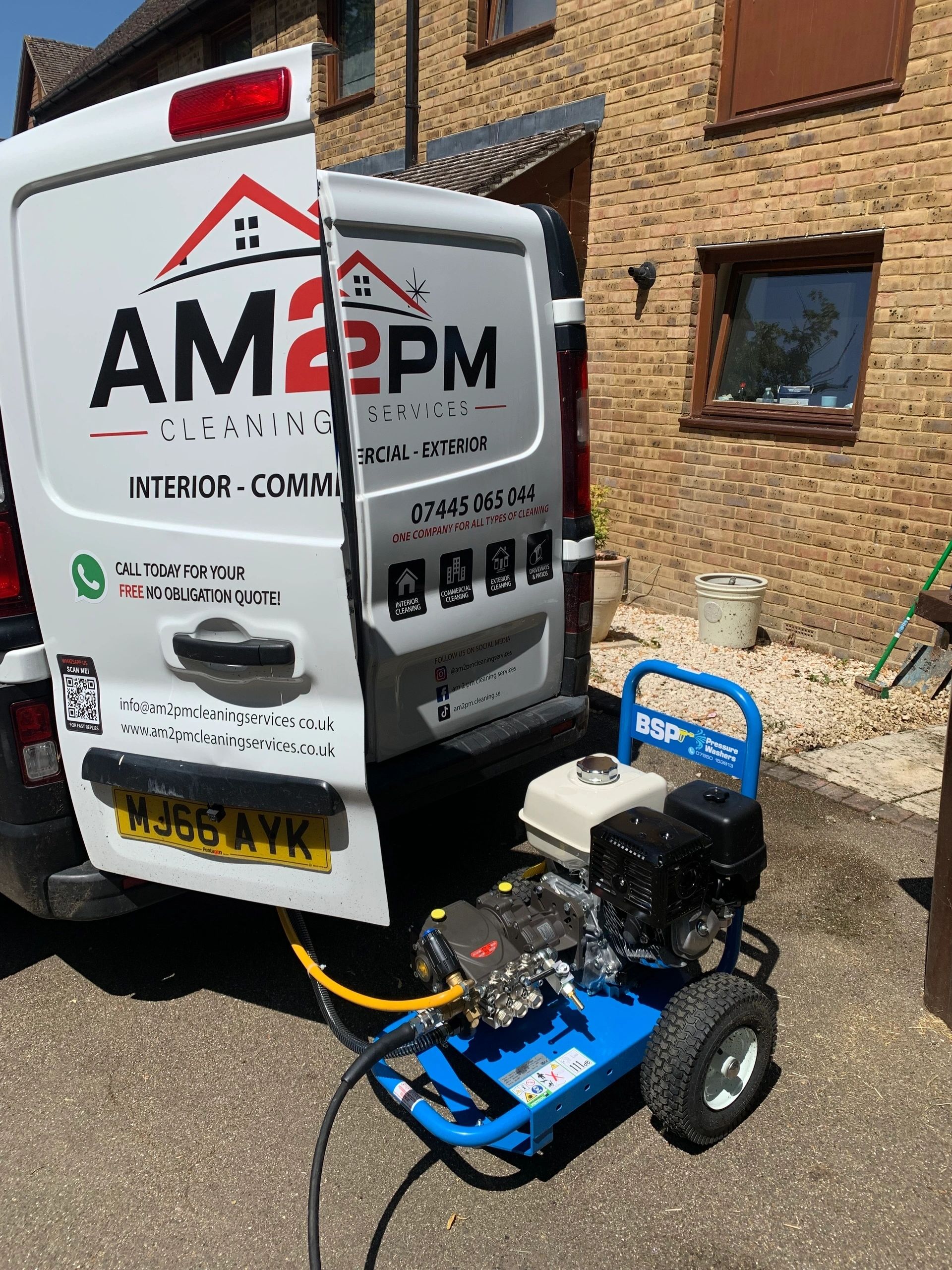AM 2 PM Cleaning Services van and equipment